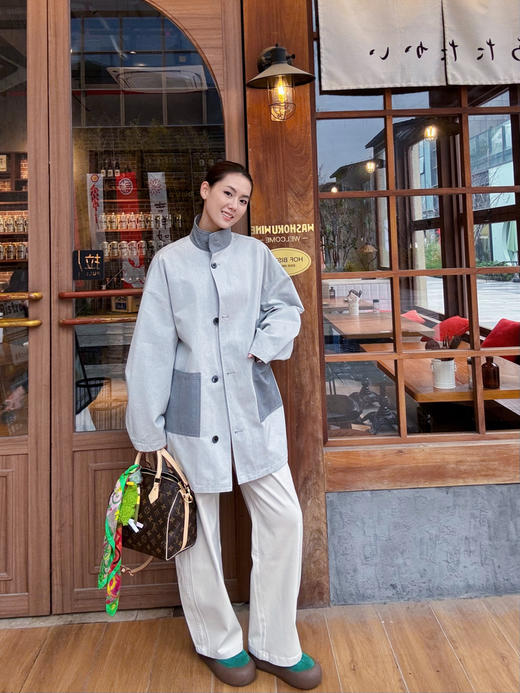 【拼接的艺术】噢蜜ooomeooo牛仔拼接宽松外套 商品图6