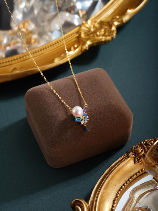 子佩集【珠光瑞彩】银S925珍珠惜王妃套链项链【MLTL044】镀金蓝紫2602 商品图2