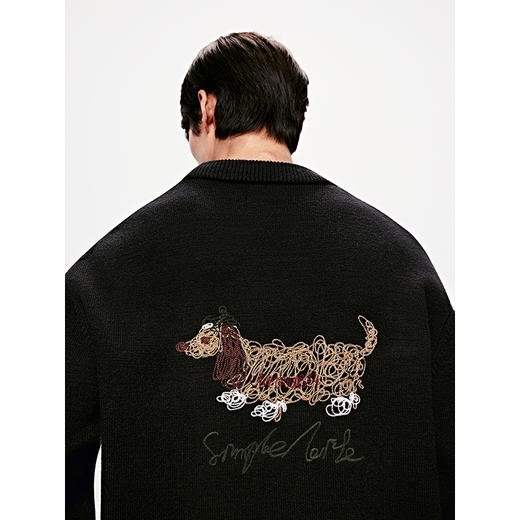 GXG男装 腊肠狗小标毛衣休闲简约针织衫通勤线衫 2025年冬季热卖 商品图4