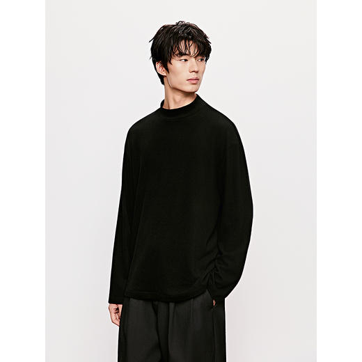 GXG男装  双色可选半高领长袖T恤纯色简约长袖打底 冬季热卖 商品图2