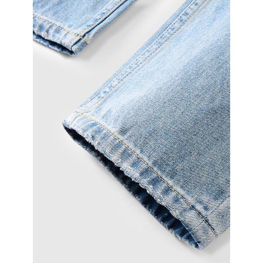 GXG男装 深蓝色宽松锥型牛仔裤通勤男士休闲长裤 2025年春季热卖 商品图4