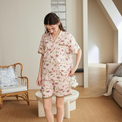 （合作款）芬腾女士睡衣夏季新款纯棉短袖短裤家居服yc0309031 商品图3