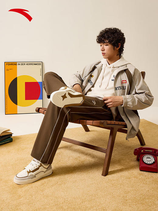 安踏（ANTA）骜杰 4【王一博同款】潮流板鞋好事发生运动男休闲厚底象牙白/明茶褐/一度灰112618043 -2 商品图6