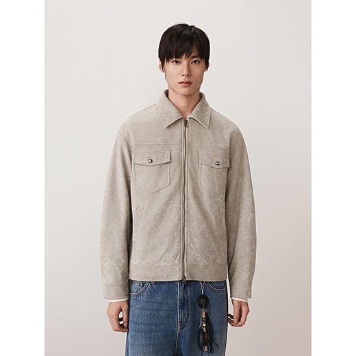 GXG男装  满版复古花型肌理夹克廓形休闲外套男 2025秋季热卖 商品图3