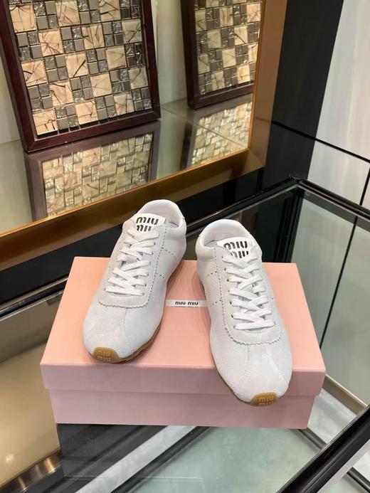 缪缪 Plume绒面牛皮革运动鞋（DBG） 商品图6