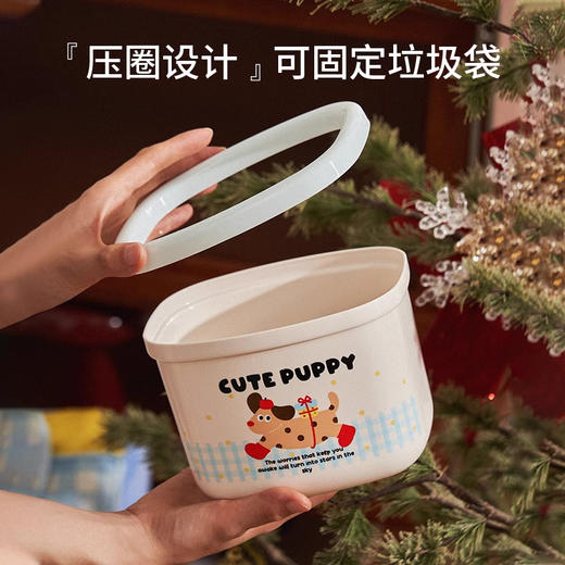 「桌面垃圾桶」可爱高颜值家用办公室小号带盖收纳整理桶办公桌迷你小纸篓 商品图4