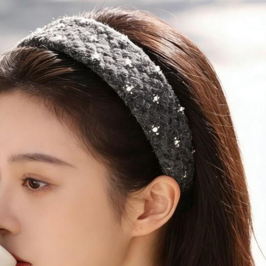 【高颅顶珍珠亮片发箍女】压发洗脸头箍高颅顶发饰网红发卡 商品图3