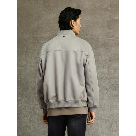 GXG男装 灰绿色斜纹放假棒球领夹克25年春季热卖G25X211024 商品图4