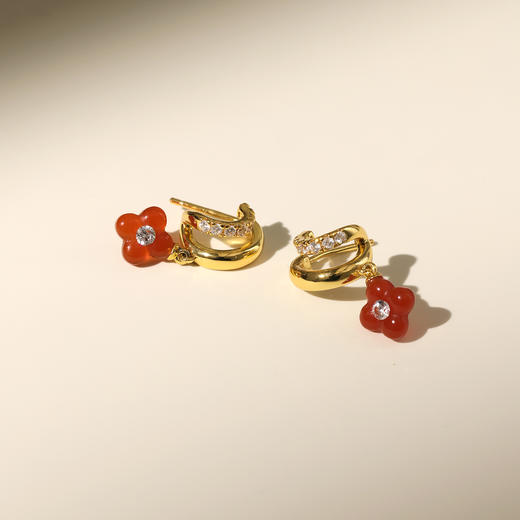 ARSIS丨 幸运符号系列 鸿运四叶草双圈耳钉 商品图7