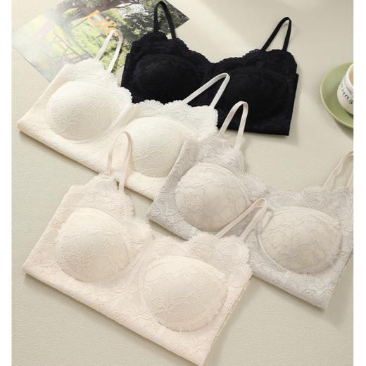 舒适升级！可外穿【自带bra法式蕾丝冰皮美背】无钢圈水滴杯型设计  软糯蕾丝亲肤不扎肉 固定杯罩不跑杯  罩杯一体设计一衣多穿  后背一整片凉皮面料 如同人体第二层肌肤般隐形 商品图3