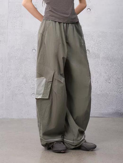 半圆/C65130240/工装中腰拼接萝卜休闲裤 商品图0