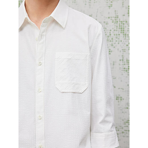 GXG男装 提花七分袖衬衫休闲衬衣25夏热卖G25X032044 商品图4