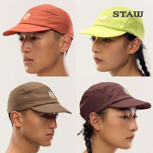 STAW世拓短檐透气跑步帽轻量防水防风可调节马拉松训练运动遮阳帽 商品图0