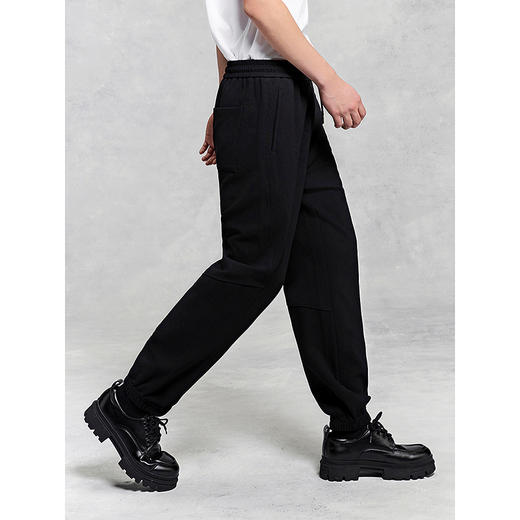 GXG男装 黑色束脚长裤通勤男士休闲裤宽松运动卫裤 25年夏季热卖 商品图2