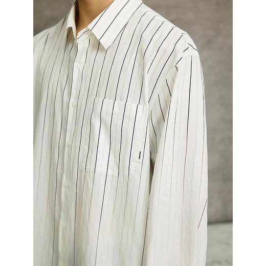 GXG男装 渐变条纹时尚宽松翻领长袖衬衫 25年春季热卖G25X031026 商品图4