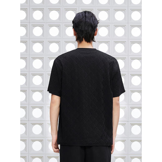 GXG男装 圆领T恤双色提花肌理上衣短袖针织 2025夏季热卖 商品图3