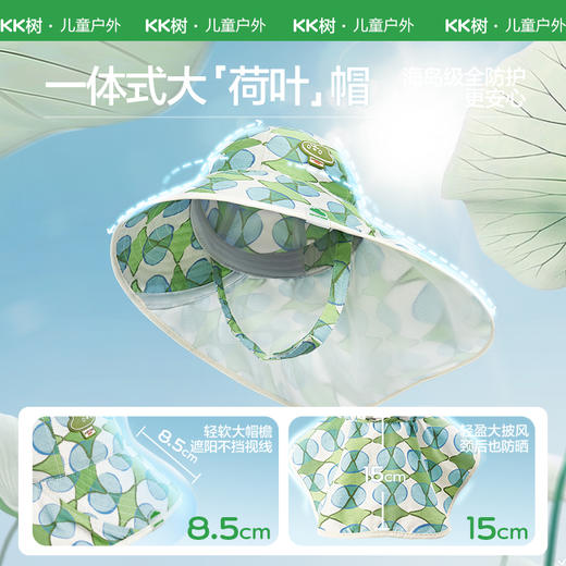 KK树宝宝防晒帽小月龄婴儿遮阳帽大帽檐海边沙滩太阳帽夏2026新款小清新全防护荷叶帽 商品图1