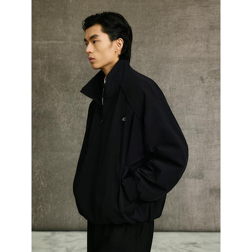 GXG男装  黑色通勤立领休闲宽松夹克25年春季热卖G25X211005 商品图2