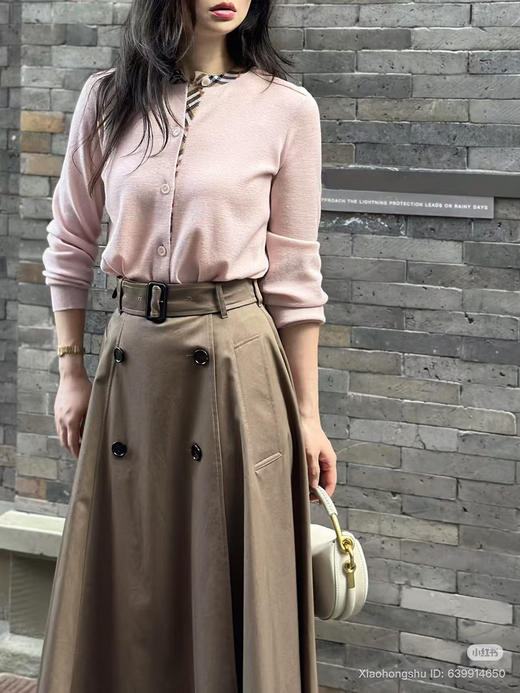 33-6 独家圆正 BBR高智感 半身长裙 嘎巴甸棉质 皮带扣风衣面料 商品图12