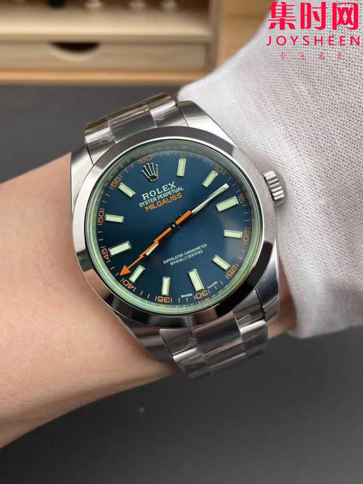 VS劳力士MILGAUSS格磁型系列M116400 闪电针 绿玻璃 板带 丹东3131机 男士腕表 表径40mm 商品图8