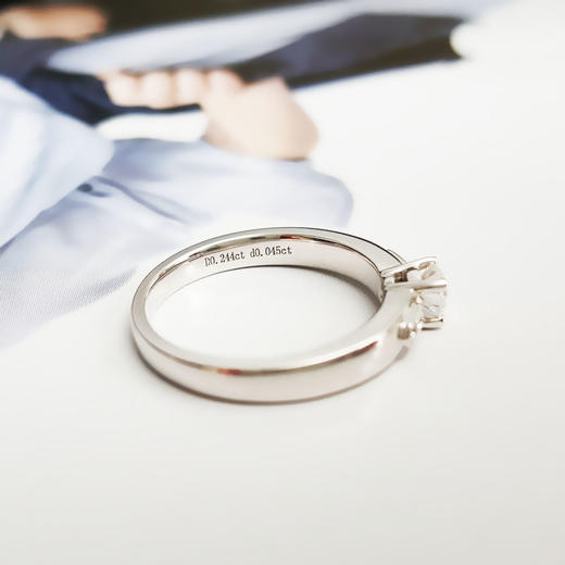 【天然正品】AU750白金时尚设计款0.244克拉钻石戒指12号（戒圈可改）030226NJS41 商品图7