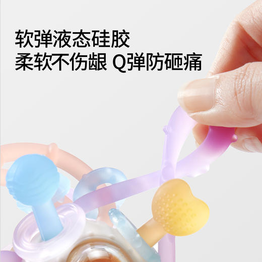 【安抚玩乐】嫚熙曼哈顿手抓球牙胶婴幼儿防吃手神器咬胶小月龄宝宝可磨牙玩具 商品图2