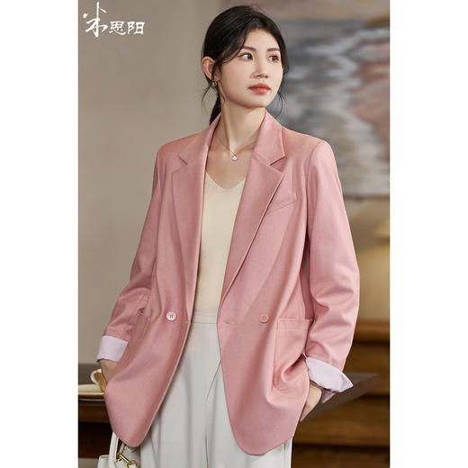 剩S/L/XL/XXL 米思阳春季新品时尚休闲粉色西装减龄高级感外套5M24CW4017 商品图0