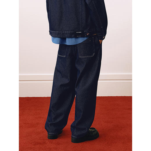 GXG男装 明线直筒牛仔裤宽松通勤裤子 25年春G25X051013 商品图3