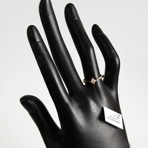 【天然正品】AU750玫瑰金时尚经典款0.156克拉钻石戒指13号（戒圈可改）030226NJS38 商品图9