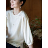 牧衣游原创 20姆米重磅手工刺绣真丝衬衫宽松极简圆领上衣 织界 商品缩略图2