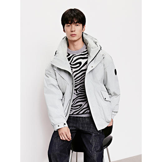 GXG男装 机能风连帽羽绒服双色加厚外套短款羽绒服 25年冬热卖 商品图3