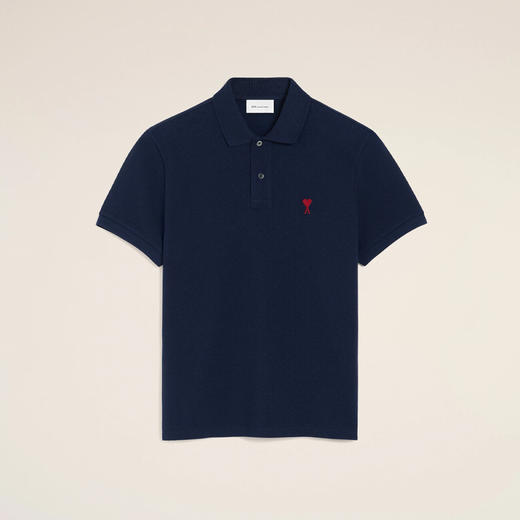 AMI PARIS 中性心形徽标刺绣棉质短袖polo衫 蓝色 BFUPL001 760 430 商品图0