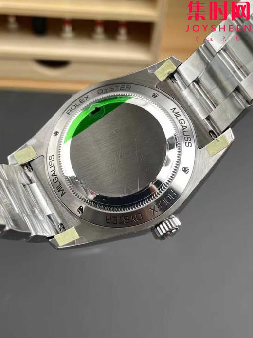 VS劳力士MILGAUSS格磁型系列M116400 闪电针 绿玻璃 板带 丹东3131机 男士腕表 表径40mm 商品图5