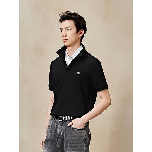 GXG男装 极简挺括polo衫男士上衣翻领通勤短袖T恤 25夏热卖 商品图2