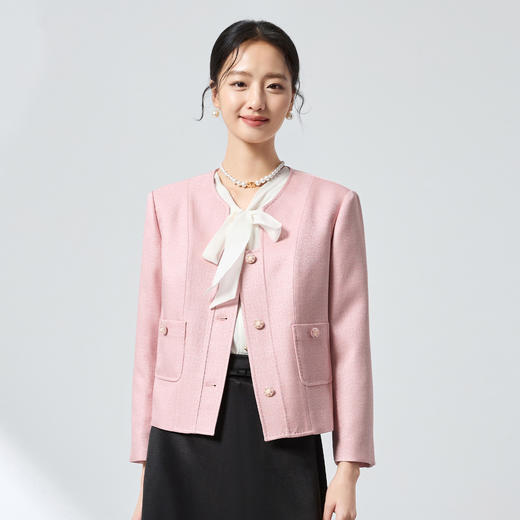 QS高档羊毛小香风外套法式短款气质外套优雅通勤风百搭上衣2531 商品图1