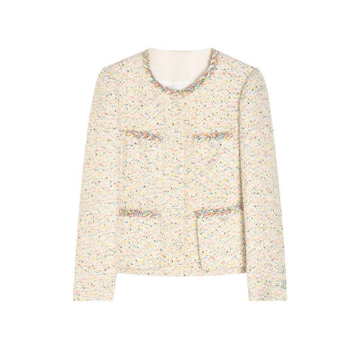 「高货sh」全新升级【铂金会员468/天猫629/差价161】(01305)洛诗琳气质粗花呢小香风外套2026春季新款显瘦编织上衣 商品图4