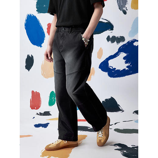 GXG男装 宽松直筒水洗牛仔裤 2025夏季热卖G25X052029 商品图2