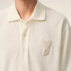 AMI PARIS 中性心形徽标针织贴片棉质短袖polo衫 米白色 UPL428 JE0221 136 商品缩略图1