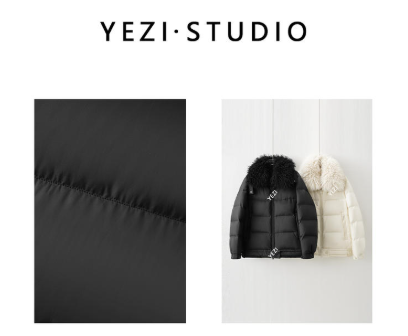 奢牌线羊绒领90白鹅绒可拆卸宽松直身鹅绒服25408080