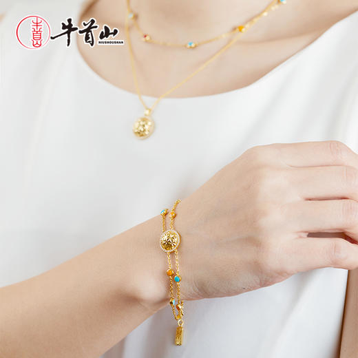 牛首山文创穹顶星空首饰组合925银镀金轻奢气质项链链牌手链 商品图2