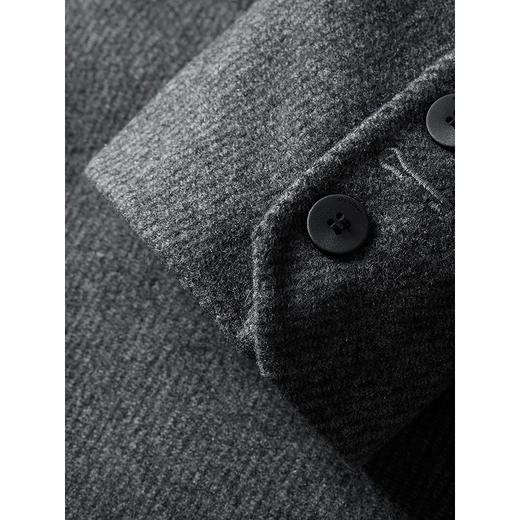 GXG男装 斜纹花纱混纺简约单排扣羊毛大衣外套 冬季热卖 商品图4