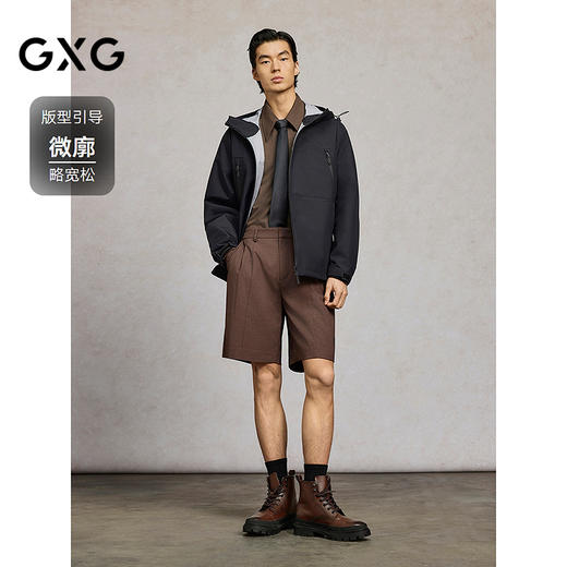 GXG男装 黑色连帽户外简约通勤运动夹克25年春热卖G25X211019 商品图1