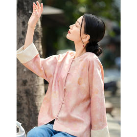 「预售」「自」全新升级【铂金会员413/天猫559/差价146】(02935)洛诗琳新中式气质提花外套2026春季新款撞色国风短外套