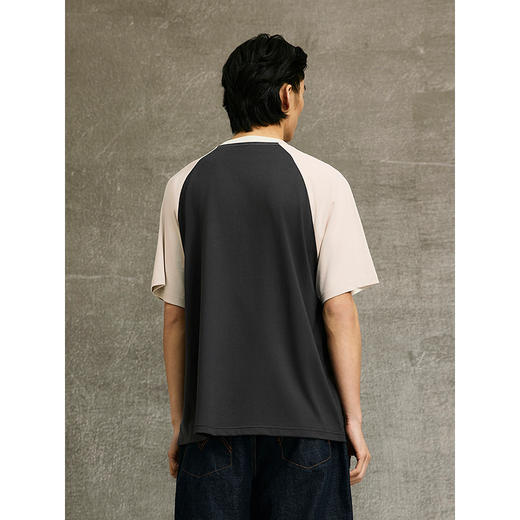 GXG男装 T恤撞色拼接圆领短袖针织时尚休闲短袖T恤 夏季热卖G25X441007 商品图3