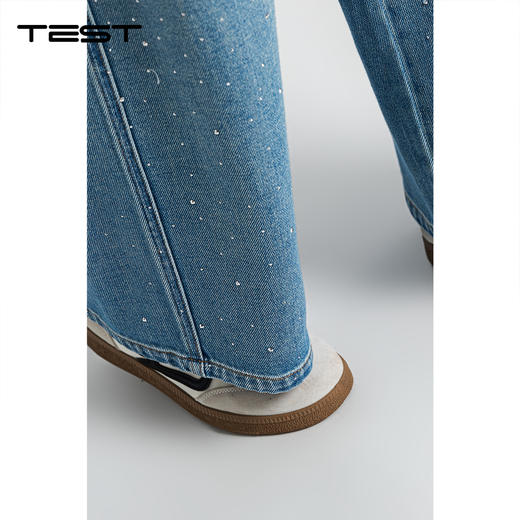 春上新设计感抽绳弯刀牛仔裤显瘦宽松补贴退长裤3261007 商品图6