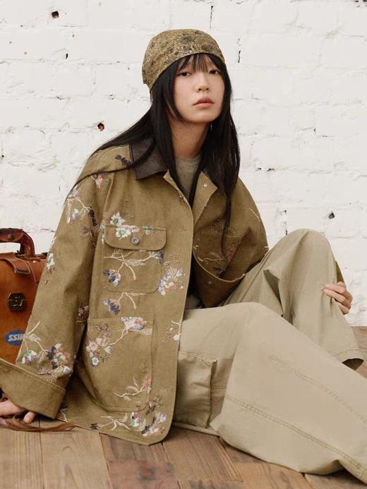 半圆/C68210007/做旧脏染牛仔面料工装口袋外套 商品图3