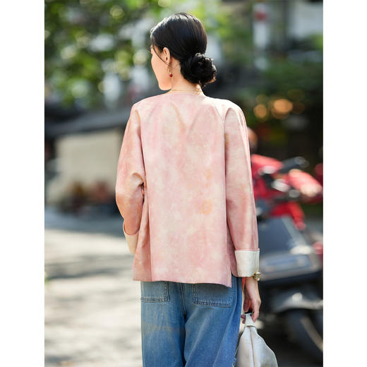 「预售」「自」全新升级【铂金会员413/天猫559/差价146】(02935)洛诗琳新中式气质提花外套2026春季新款撞色国风短外套 商品图3