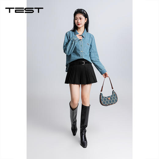 春上新时尚韩版宽松款牛仔衬衣1261029 商品图1