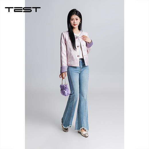 春上新紫色新中式国风外套女短款高级感小外套2261042 商品图1