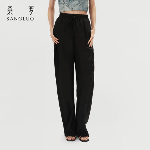 【休闲百搭】SANGLUO睡裤家居长裤凉感挺阔垂感拖地香蕉裤可居家可外穿女 商品图3